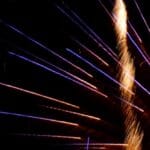 Abstract image of fireworks going off in slow motion.