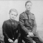 Granny Plunkett and Grandad Murphy. He's in his British army uniform. She looks stern.