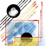 An abstract image of lines, blurs and more.