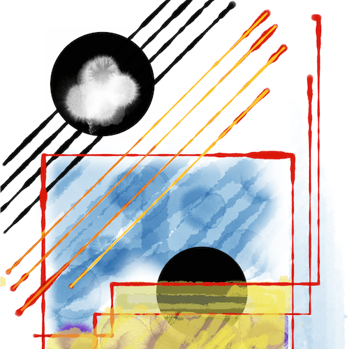 An abstract image of lines, blurs and more.